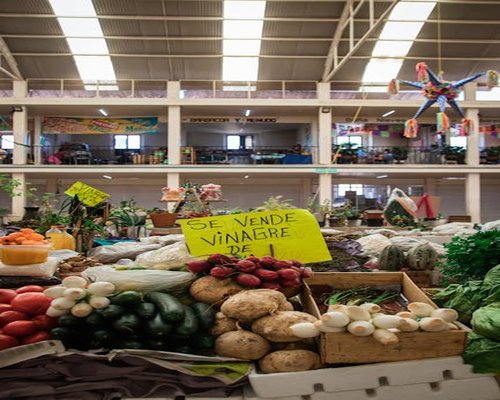 A local Mexican market with fresh vegetables
